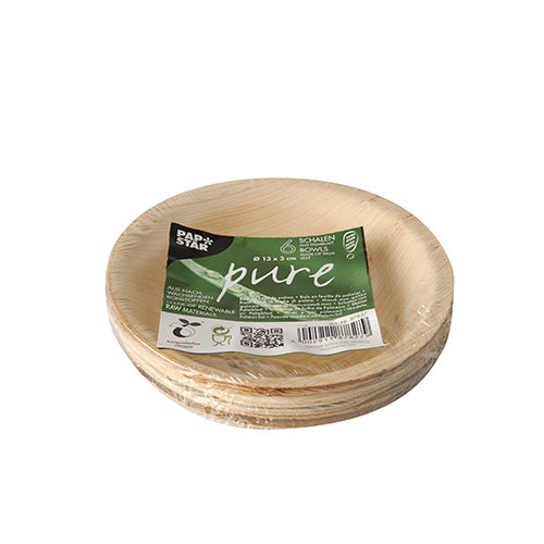 6 Schalen, Palmblatt "pure" rund 200 ml Ø 13 cm · 3 cm