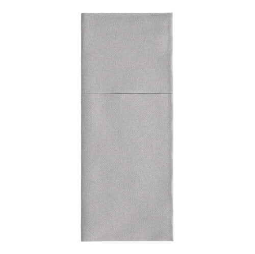 100 Bestecktaschen, Airlaid 40 cm x 48 cm grau "Premium" mit Besteckfalz