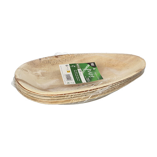 6 Teller, Palmblatt "pure" oval 26 cm x 17 cm x 2,5 cm