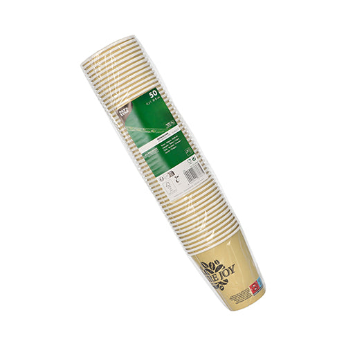 50 Trinkbecher, Pappe 0,2 l Ø 8 cm · 9,2 cm creme "Pure Joy"