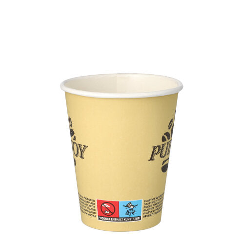 50 Trinkbecher, Pappe 0,2 l Ø 8 cm · 9,2 cm creme "Pure Joy"