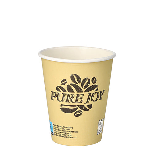 50 Trinkbecher, Pappe 0,2 l Ø 8 cm · 9,2 cm creme "Pure Joy"