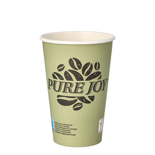 50 Trinkbecher, Pappe 0,3 l Ø 8 cm · 11,7 cm grün "Pure Joy"