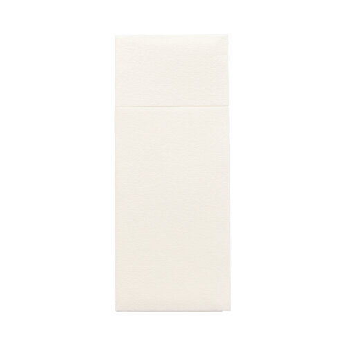100 Bestecktaschen, Airlaid 40 cm x 33 cm weiss mit Besteckfalz