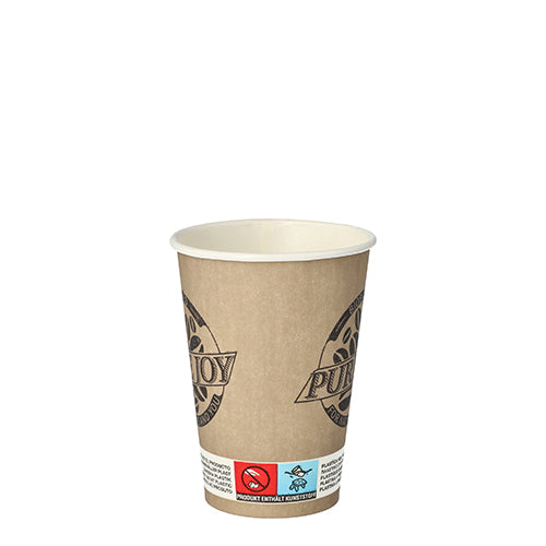 80 Trinkbecher, Pappe 0,18 l Ø 7 cm · 9,2 cm taupe "Pure Joy"