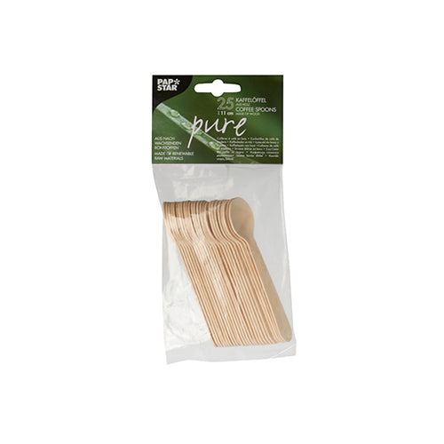 25 Kaffeelöffel, Holz "pure" 11 cm