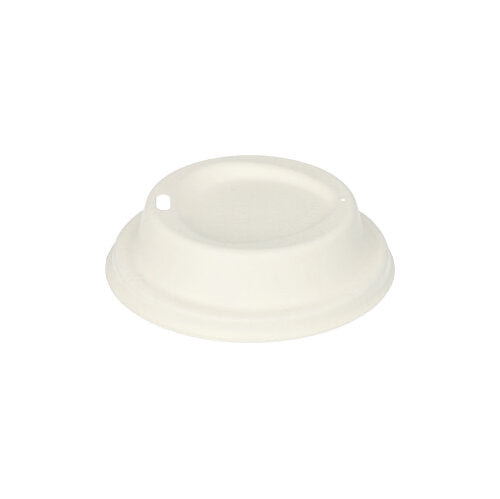 50 Dom-Deckel, Zuckerrohr "pure" rund Ø 9 cm · 2,5 cm weiss
