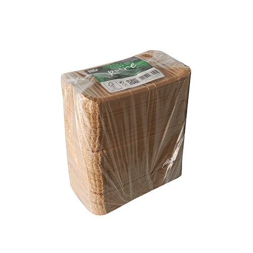250 Teller, Pappe "pure" eckig 10 cm x 16 cm braun