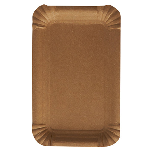 250 Teller, Pappe "pure" eckig 10 cm x 16 cm braun