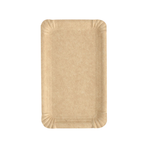 250 Teller, Pappe "pure" eckig 11 cm x 17,5 cm braun