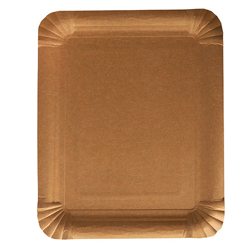 250 Teller, Pappe "pure" eckig 16,5 cm x 20 cm braun