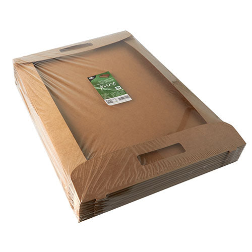 10 Tragetabletts, Pappe "pure" 4,5 cm x 54,4 cm x 36,6 cm braun "100% Fair"