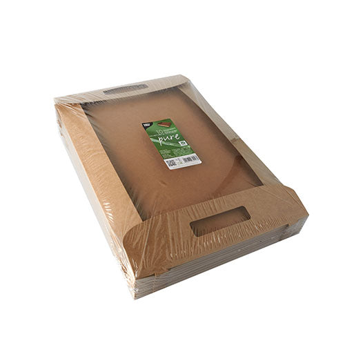 10 Tragetabletts, Pappe "pure" 4,5 cm x 45,7 cm x 30,7 cm braun "100% Fair"