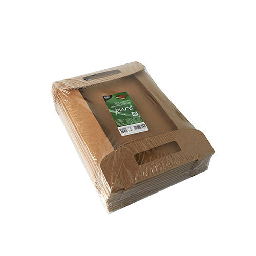 10 Tragetabletts, Pappe "pure" 4,5 cm x 35 cm x 24 cm braun "100% Fair"