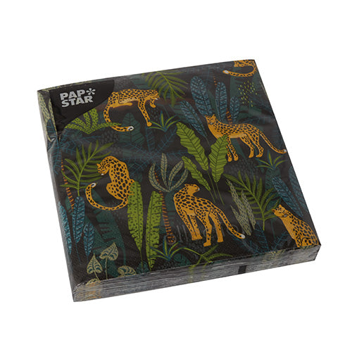 20 Servietten, 3-lagig 1/4-Falz 33 cm x 33 cm "Leopard"