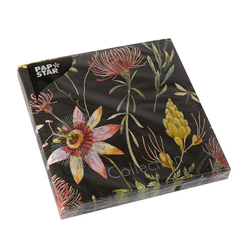 20 Servietten, 3-lagig 1/4-Falz 33 cm x 33 cm "Flowers"