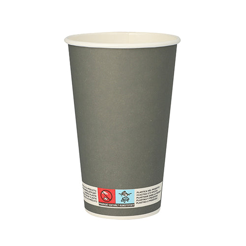 20 Trinkbecher, Pappe 0,4 l Ø 9 cm · 13,5 cm grau 