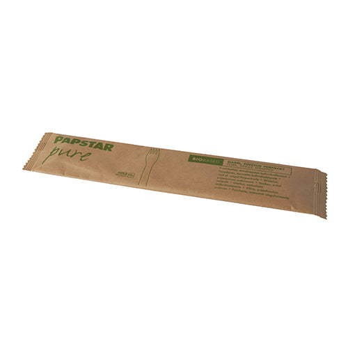 50 Gabeln, Holz "pure" 15,5 cm einzeln verpackt in Papierbeutel
