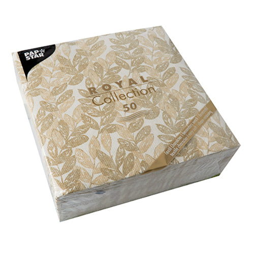 50 Servietten "ROYAL Collection" 1/4-Falz 40 cm x 40 cm sand "Nature"
