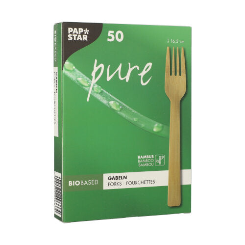 50 Gabeln, aus Bambus "pure" 16,5 cm