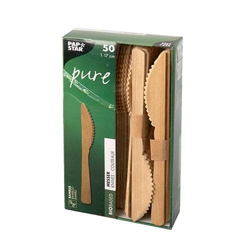 50 Messer, aus Bambus "pure" 17 cm