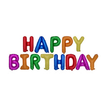 Lade das Bild in den Galerie-Viewer, Folienluftballon-Set farbig sortiert &quot;Happy Birthday&quot;
