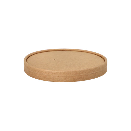 25 Deckel für Suppenbecher, Pappe rund Ø 11,5 cm · 1,6 cm braun