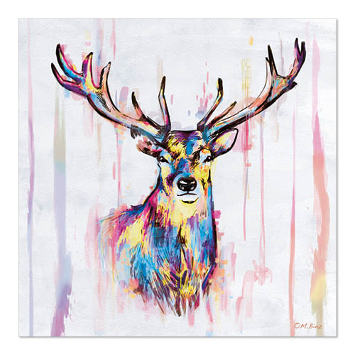 20 Servietten, 3-lagig 1/4-Falz 33 cm x 33 cm "Colourful Deer"