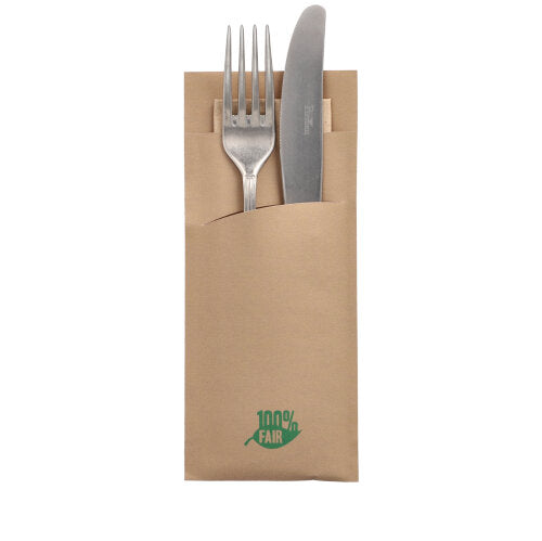 520 Bestecktaschen 20 cm x 8,5 cm braun 