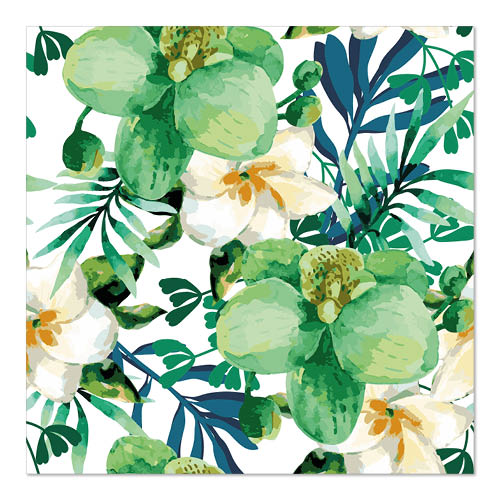 20 Servietten, 3-lagig 1/4-Falz 33 cm x 33 cm "Tropic"