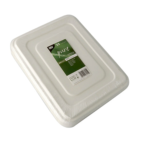 25 Deckel, Zuckerrohr "pure" 1,4 cm x 22,5 cm x 28,6 cm weiss