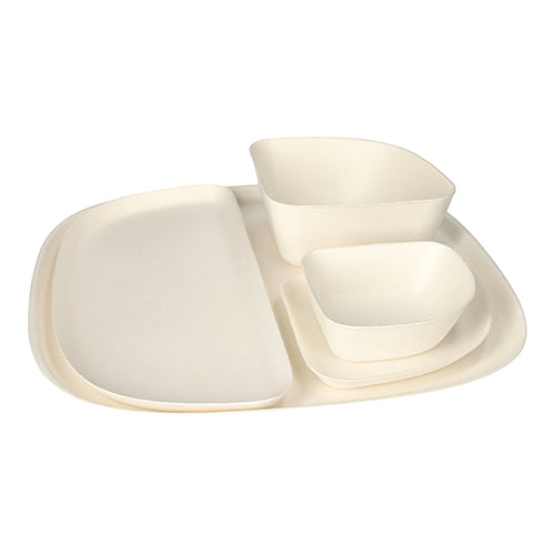 24 Schalen, Zuckerrohr "pure" 5,5 cm x 12,8 cm x 12,8 cm weiss "Belle Vie, Ligne Carrée"