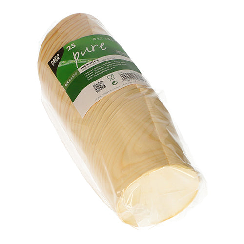 25 Snackbecher, Holz "pure" Ø 8,2 cm · 8,5 cm