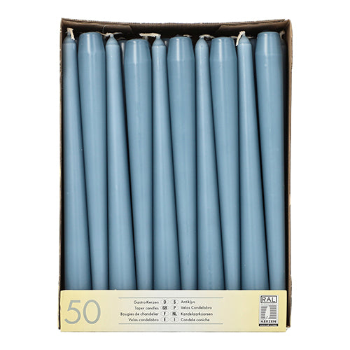 50 Leuchterkerzen Ø 2,2 cm · 25 cm arktikblau