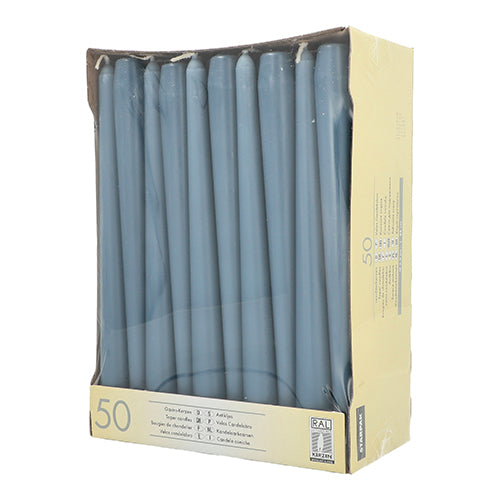 50 Leuchterkerzen Ø 2,2 cm · 25 cm arktikblau