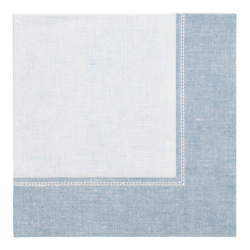 50 Servietten "ROYAL Collection" 1/4-Falz 40 cm x 40 cm arktikblau "Linum"