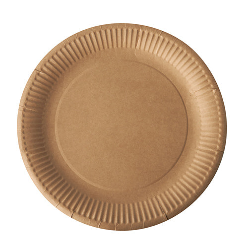 50 Teller, Pappe "pure" rund Ø 23 cm braun