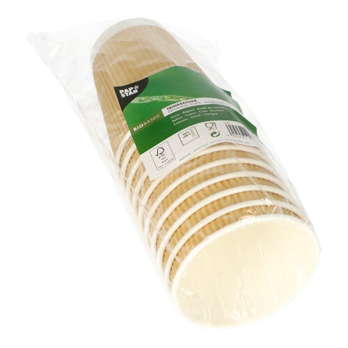10 Trinkbecher, Pappe 0,3 l Ø 9 cm · 11 cm Ripple Wall