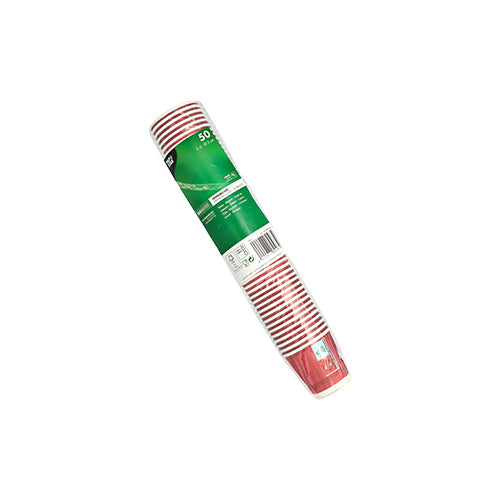 50 Trinkbecher, Pappe 5 cl Ø 5 cm · 5 cm rot "Party Time"