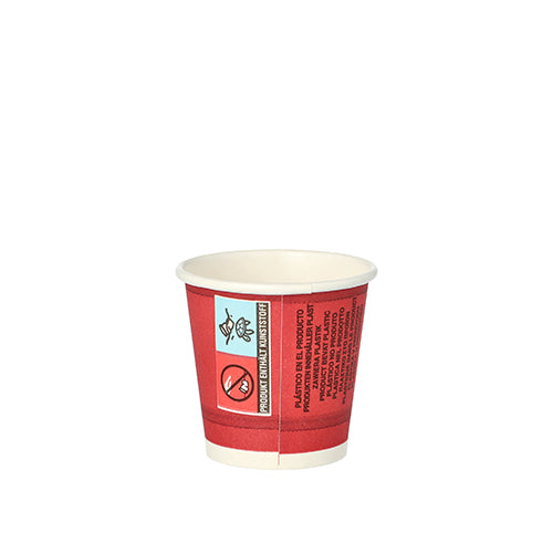 50 Trinkbecher, Pappe 5 cl Ø 5 cm · 5 cm rot "Party Time"