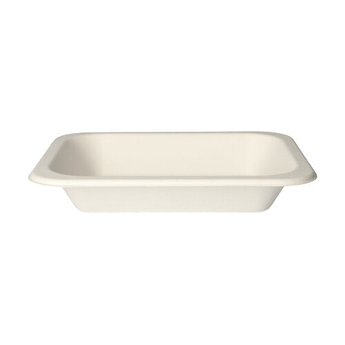 100 Siegelschalen, Zuckerrohr 900 ml 4,2 cm x 18,5 cm x 23,5 cm weiss