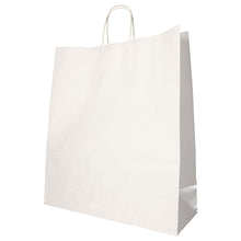 Lade das Bild in den Galerie-Viewer, 25 Tragetaschen, Papier 41 cm x 35 cm x 14 cm weiss mit gedrehtem Tragegriff
