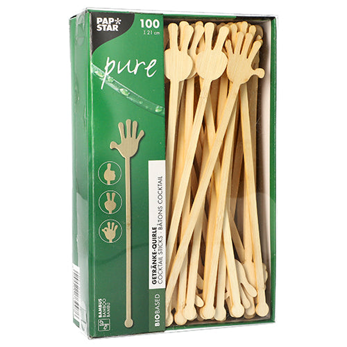 100 Getränke-Quirle, Bambus "pure" 21 cm "Hands"