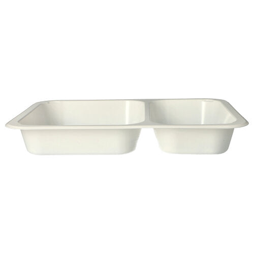 50 Mikrowellenschalen, PP 2-geteilt 866 ml 3,2 cm x 22,7 cm x 17,8 cm weiss
