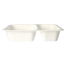 Lade das Bild in den Galerie-Viewer, 50 Mikrowellenschalen, PP 2-geteilt 1205 ml 4,9 cm x 22,7 cm x 17,8 cm weiss
