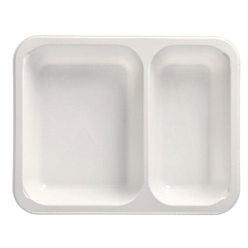 50 Mikrowellenschalen, PP 2-geteilt 1205 ml 4,9 cm x 22,7 cm x 17,8 cm weiss
