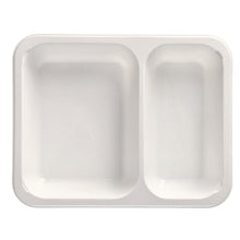 Lade das Bild in den Galerie-Viewer, 50 Mikrowellenschalen, PP 2-geteilt 1205 ml 4,9 cm x 22,7 cm x 17,8 cm weiss

