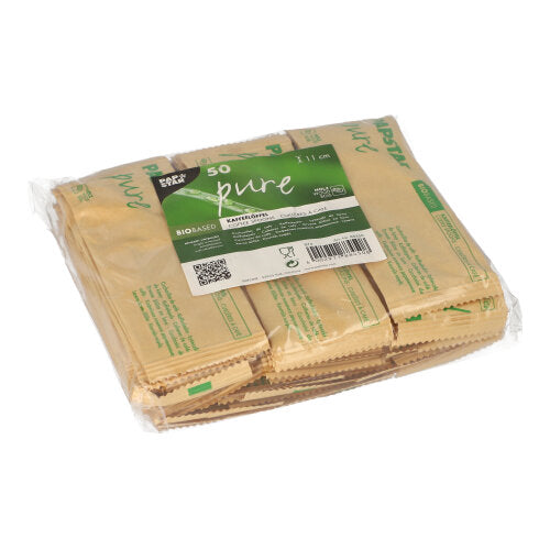 50 Kaffeelöffel, Holz "pure" 11 cm einzeln verpackt in Papierbeutel