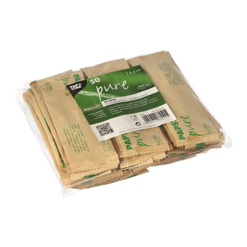 50 Eislöffel, Holz "pure" 9,4 cm einzeln verpackt in Papierbeutel