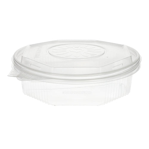 25 Menüboxen mit Klappdeckeln, PP 2-geteilt 5,9 cm x 21,5 cm x 21,5 cm transparent 8-eckig